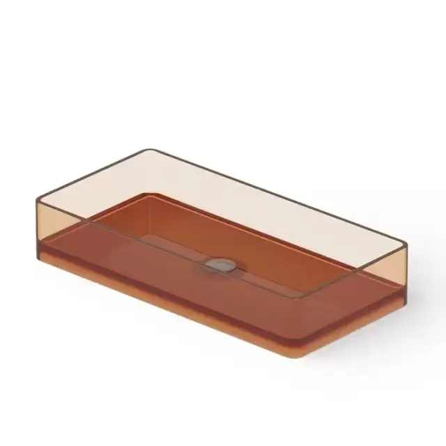 Dea Design Washbasins Раковина 80х40х14.5см., накладная, без отв., Glasstech, прозрачная смола, цвет: Sunset R1