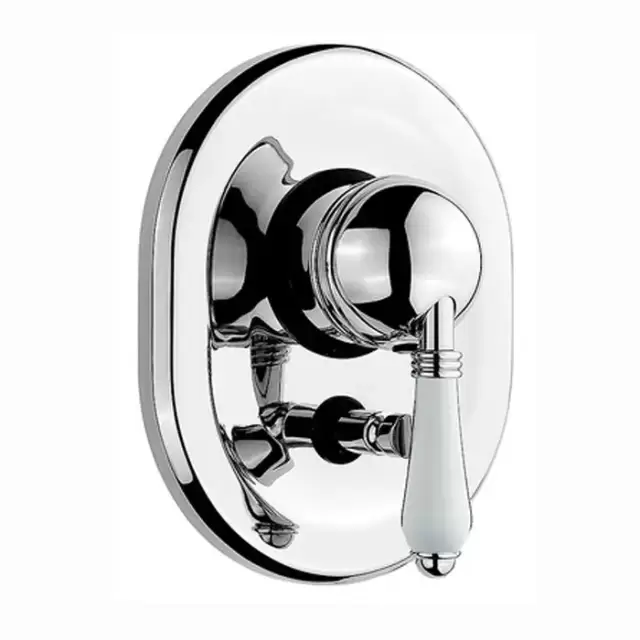 Nicolazzi P.m. Blanc Встраиваемый смеситель для душа с переключением, 2 источника, ручки белая керамика, цвет: хром