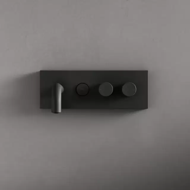 Fima Carlo Frattini Switch ON Смеситель для раковины, встраиваемый, излив: 15.7см., c кнопкой on/off, цвет: черный матовый