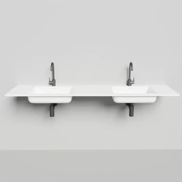 Salini Onda Раковина 180x50см, c 1 отв., c переливом, материал: S-Stone, цвет: белый матовый