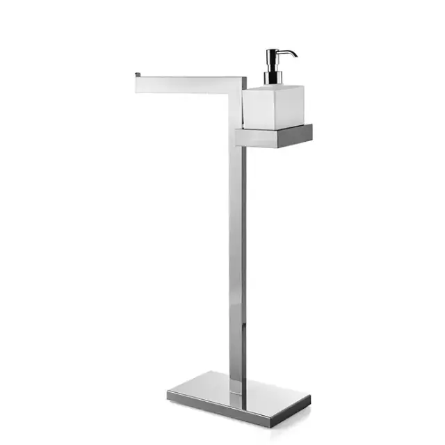 3SC SK Напольная стойка, 63см, с полотенцедержателем и дозатором для жидкого мыла, цвет: хром