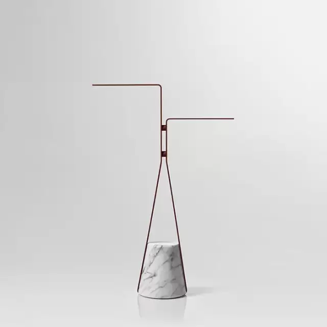 Antonio Lupi Halo Полотенцедержатель напольный 16х43х64см., база из мрамора Carrara satinato, структура Veneziano goffrato