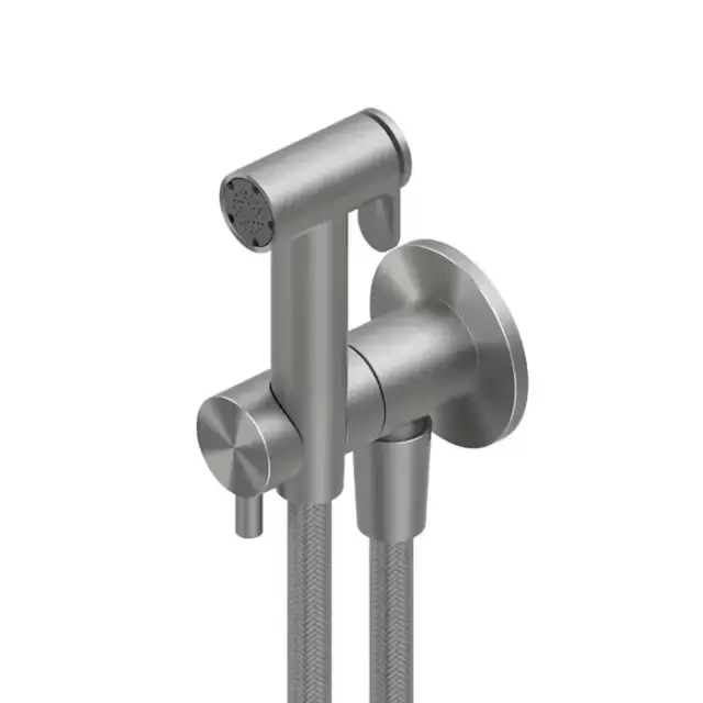 QuadroDesign Source Гигиенический душ, настенный, с запорным вентилем, цвет: brushed stainless steel