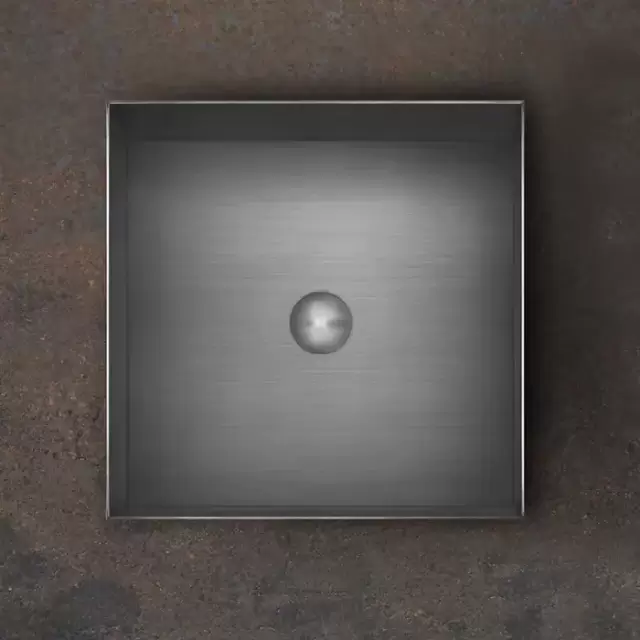 Gessi 316 Раковина 40x40 см, без отв., для установки на столешницу, без перелива, нержавеющая сталь, цвет: Steel Brushed