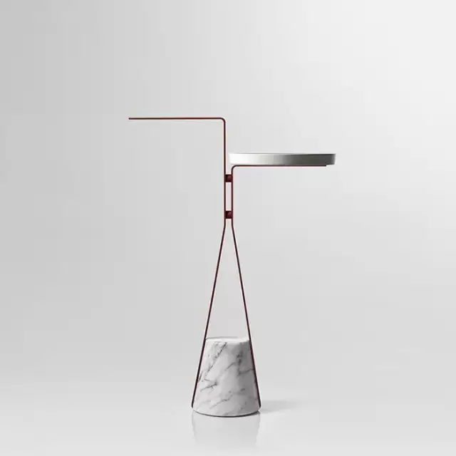 Antonio Lupi Halo Полотенцедержатель напольный 46х24х64см., база из мрамора Carrara satinato, столешн белая из Flumood, структ Veneziano goffrato