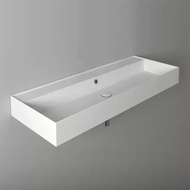 Simas Agile Раковина 121х46см., подвесная, без отв., без перелива, цвет: белый