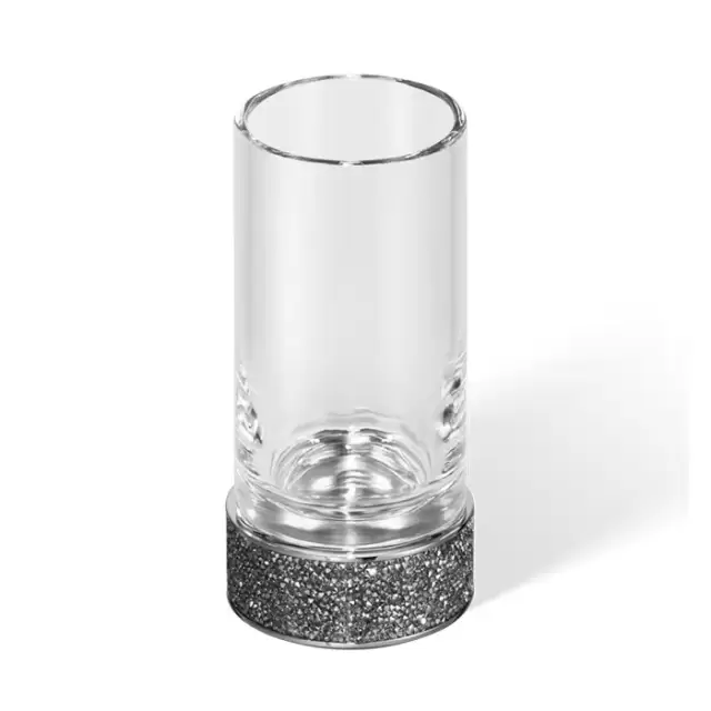 Decor Walther Rocks SMG Стакан настольный, прозрачное стекло, с кристаллами Swarovski, цвет: хром