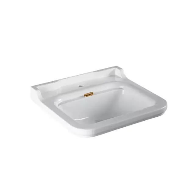 Kerasan Waldorf Раковина 60х55 см, 1 отв., керамическая, цвет: белый/золото