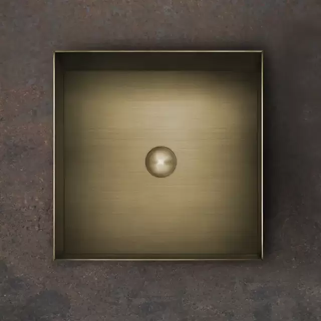 Gessi 316 Раковина 40x40 см, без отв., для установки на столешницу, без перелива, нержавеющая сталь, цвет: Warm bronze brushed PVD