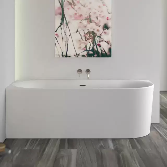 Knief Fresh Right Ванна пристенная, угол слева 180х80х60см., с щелевым переливом, без сл.-перелива, цвет: белый матовы