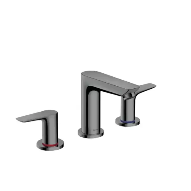 Hansgrohe Talis E Смеситель для раковины 150, на 3 отв, с донным клапаном, излив 112мм, цвет: шлифованный черный хром