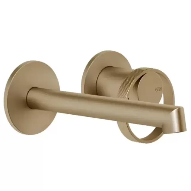 Gessi Anello Смеситель для раковины, настенный, без донного клапана, цвет: Warm bronze brushed pvd