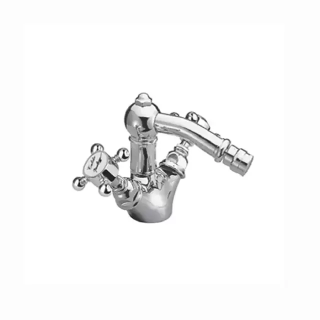 Nicolazzi Half Dome Смеситель для биде с 2мя ручками, на 1 отв., с донным клапаном, излив 127мм, цвет: хром