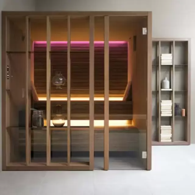 Effegibi Yoku S Shelf Био-Сауна 230x200х214см, угловая DX, цвет: черный орех