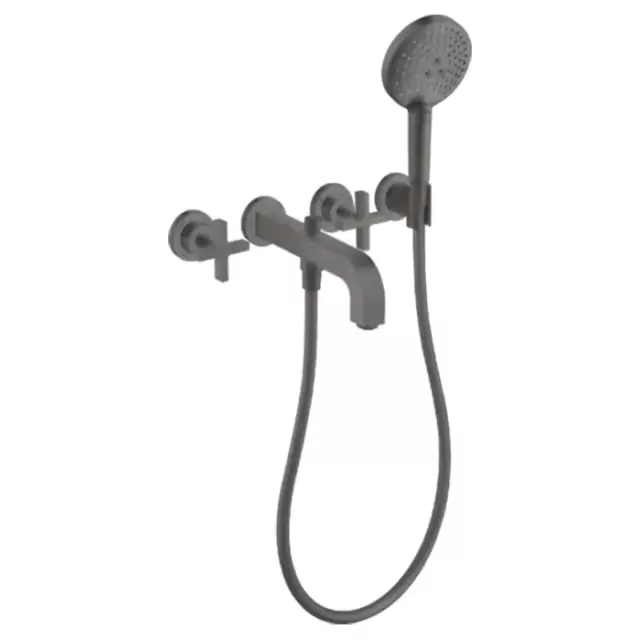 Axor Citterio Смеситель для ванны, встраиваемый, с ручным душем, цвет: шлифованный черный хром