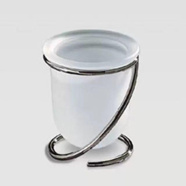 Colombo Luna Стакан настольный, цвет: хром/матовое стекло