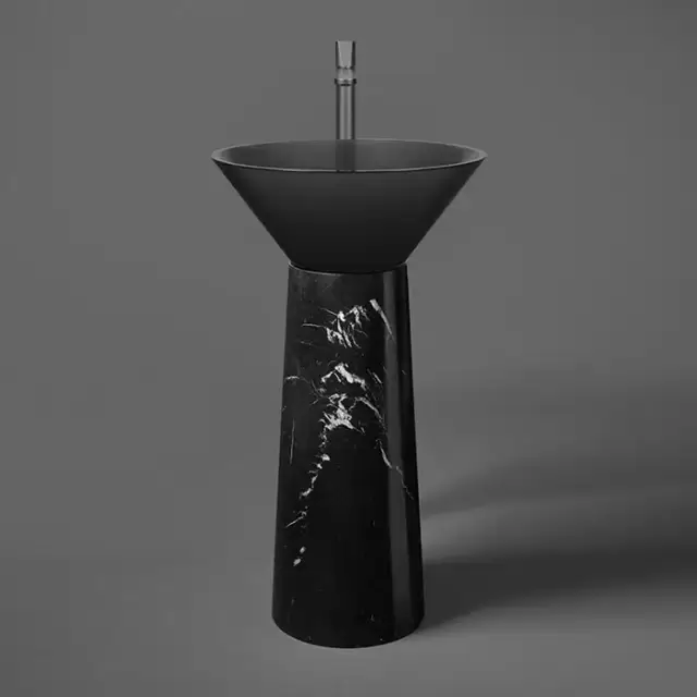 Antonio Lupi Albume Раковина 48х65 см, без отв., на пьедестале, Cristalmood, цвет: Fume/Nero Marquinia