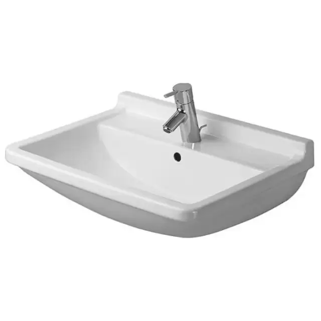 Duravit Starck 3 Раковина подвесная 60х45см.,  с 1 отв под смеситель, с переливом, цвет: белый