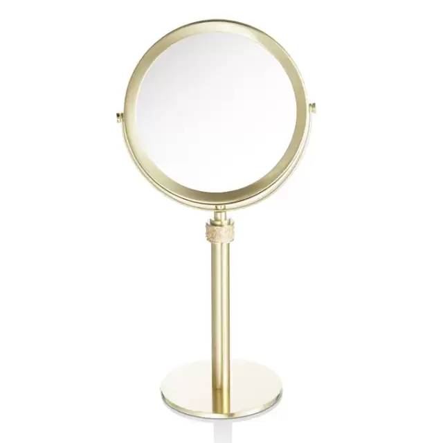 Decor Walther Rocks SP 13/V Косметическое зеркало на подставке, с кристаллами Swarovski, настольное, цвет: золото матовое