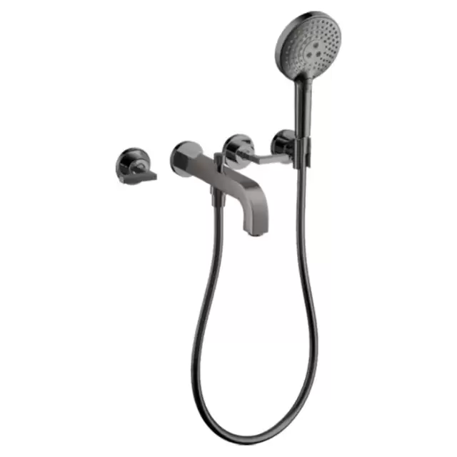 Axor Citterio Смеситель для ванны, встраиваемый, с ручным душем, ручка: рычаг, цвет: полированный черный хром