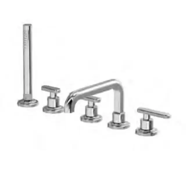 Fima Carlo Frattini Park Lane Смеситель на борт ванны, на 5 отв., с ручным душем, излив 23.6см., цвет: хром