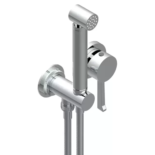 THG Hamptons Гигиенический душ со смесителем, держателем с подводом воды и шлангом 150см., цвет: хром