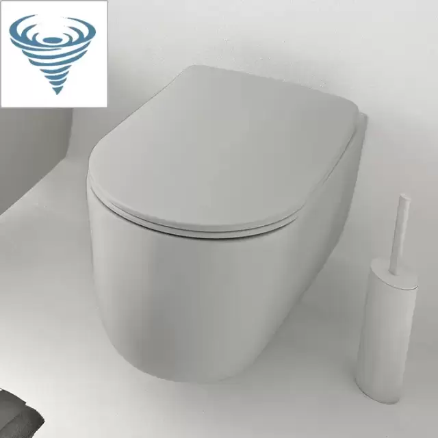 Kerasan Nolita Унитаз безободковый подвесной 55х35 см, Tornado, с креплениями WB9N, цвет: Светло серый