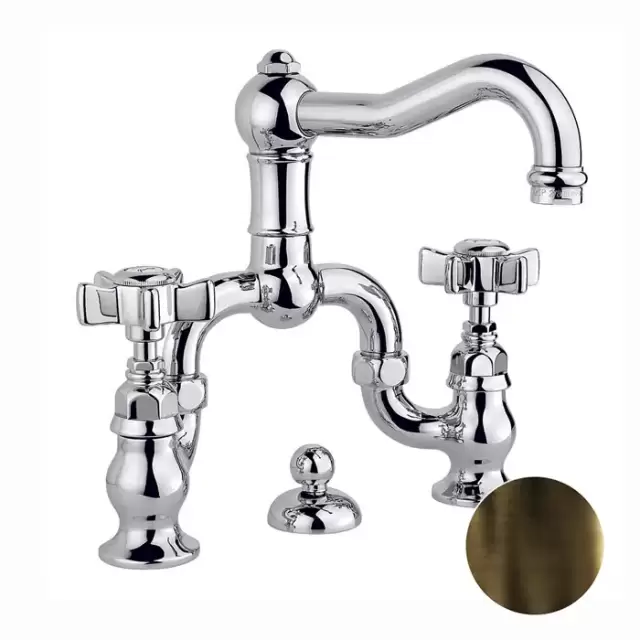 Nicolazzi Dames Anglaises Смеситель для раковины на 3 отверстия, с донным клапаном, цвет: тёмная бронза