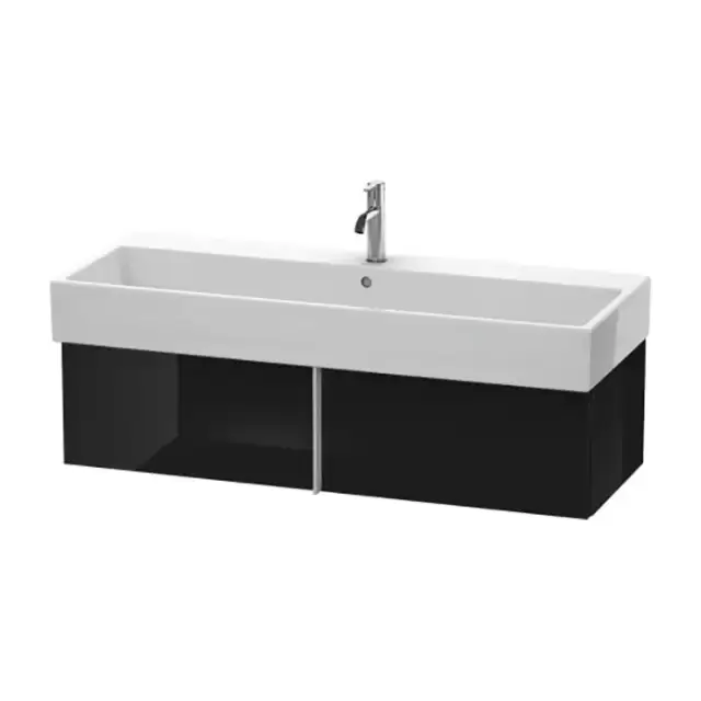 Duravit VA Тумба подвесная, 118.4x43.1х29.8см., с раковиной и 1 выдв. ящиком, цвет: черный глянцевый