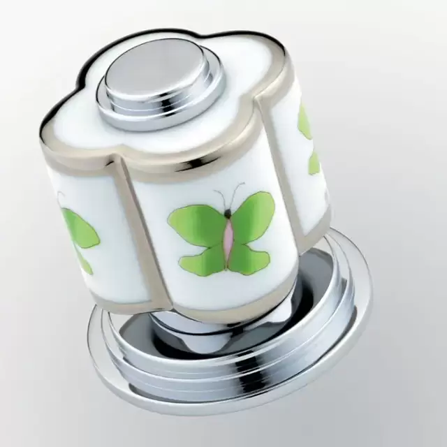 THG CAPUCINE VERT DECOR PLATINE Вентиль смесителя для раковины, декор платина/зеленый, цвет: хром