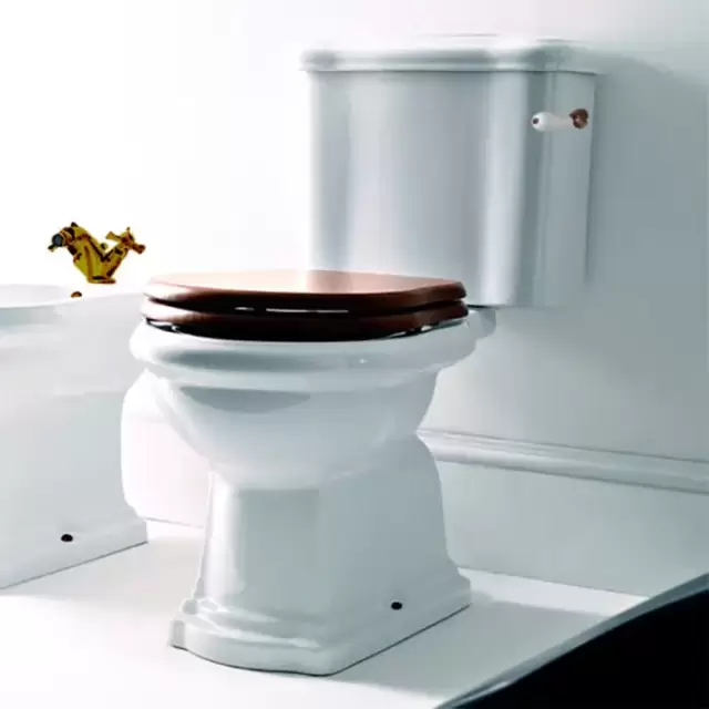 Kerasan Retro Унитаз 72х38.5см., моноблок, слив в стену, ручка справа, цвет: белый/бронза