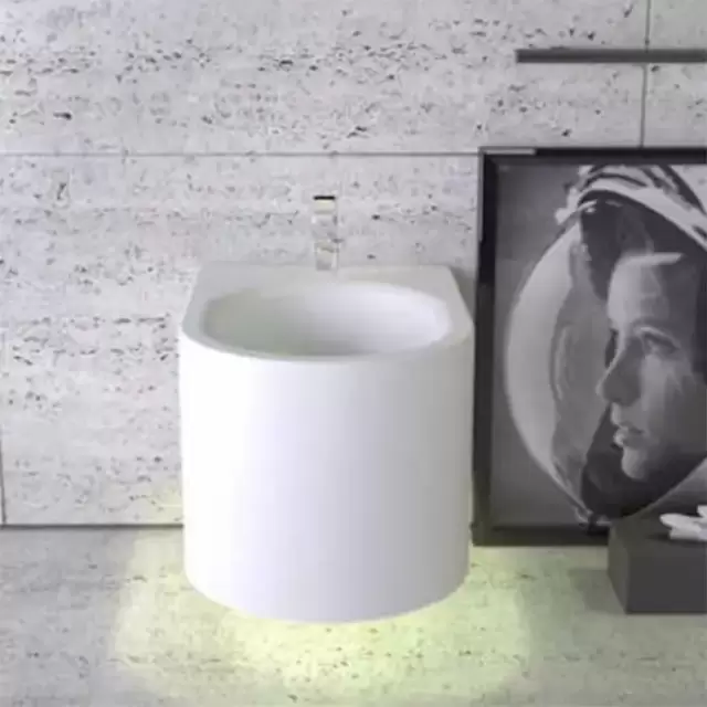 KNIEF Moon Биде подвесное 59х39х36 см, с подсветкой , с 1 отв под смеситель,  цвет: белый