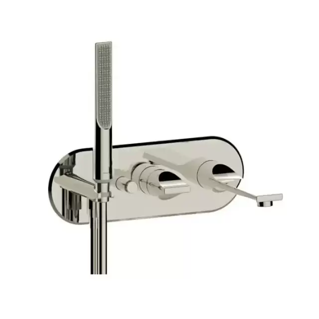 Bossini Apice Смеситель для ванны, встраиваемый, с ручным душем Slim и шлангом 150см., цвет: брашированный никель