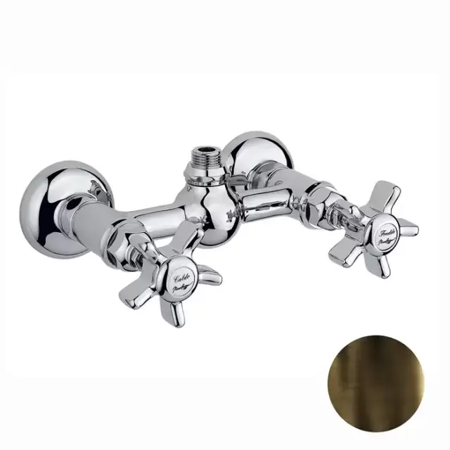 Nicolazzi Dames Anglaises Смеситель для душа на 2 отверстия, вывод сверху 1/2" (без шланга и лейки), цвет: тёмная бронза