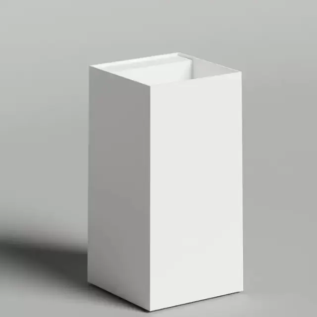 Salini Armonia Square Top Раковина напольная 45х45х90см, слив в пол, выпуск D 503, сифон, декоративная накл. , мат-л: S-Sence, цвет: белый глянцевый