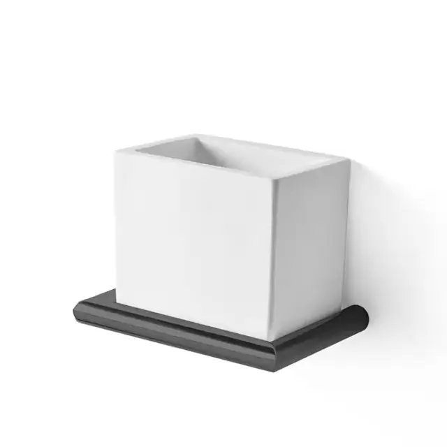 3SC Guy Стакан подвесной, композит Solid Surface, цвет: белый матовый/черный матовый