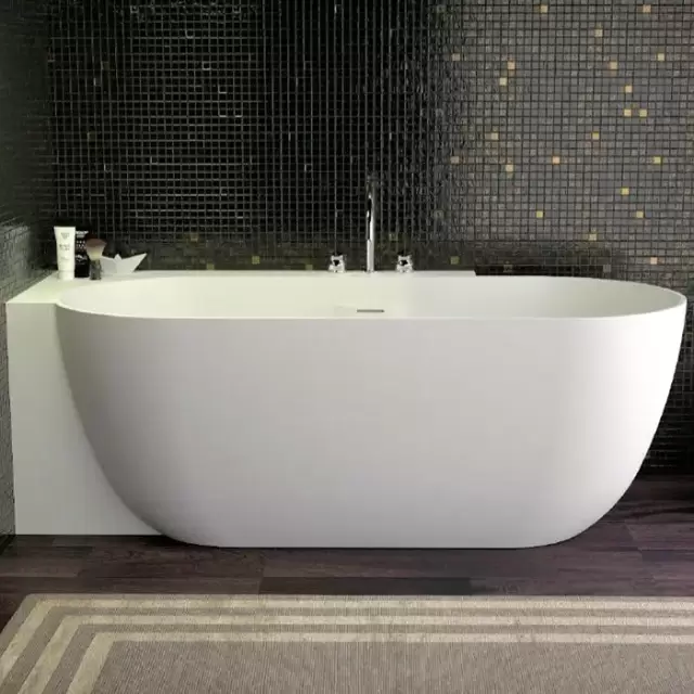 Knief Lotus Ванна 190х95х63см., отдельностоящая, Sx, из материала Stone, с переливом, цвет: белый матовый