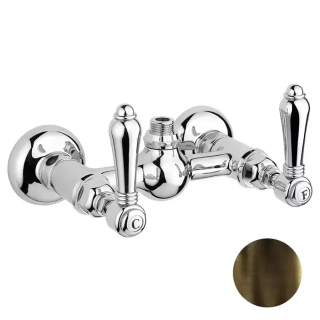 Nicolazzi El Capitan Смеситель для душа на 2 отверстия, вывод сверху 1/2" (без шланга и лейки), цвет: тёмная бронза