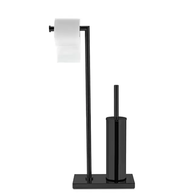 3SC Piantane Напольная стойка с держателем тб и ёршиком, цвет: черный матовый