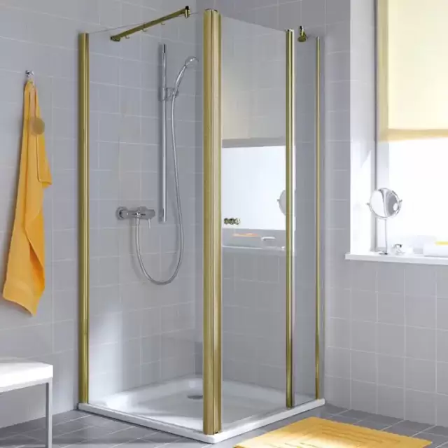 KERMI Atea Душевой угол 120x90х200см., HeliosGold, стекло прозрачное+Kermiclean