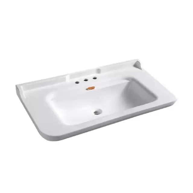 Kerasan Waldorf Раковина 120х55 см, 3 отв., керамическая, цвет: белый/золото