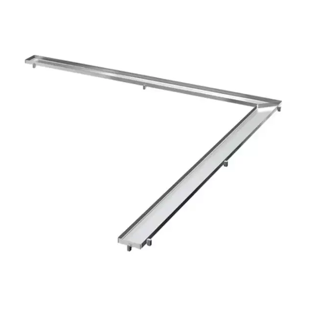 TECE Решетка угловая "plate" , 1000x1000 мм ,нержавеющая сталь, полированная