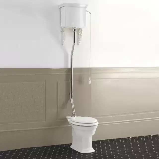 Devon&Devon Westminster Унитаз 64x36.5cм, с высоким бачком, трубой, фурнитура хром